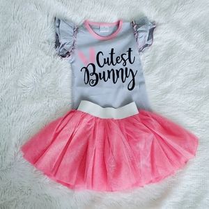 Toddler Girls Bunny Top and Tutu